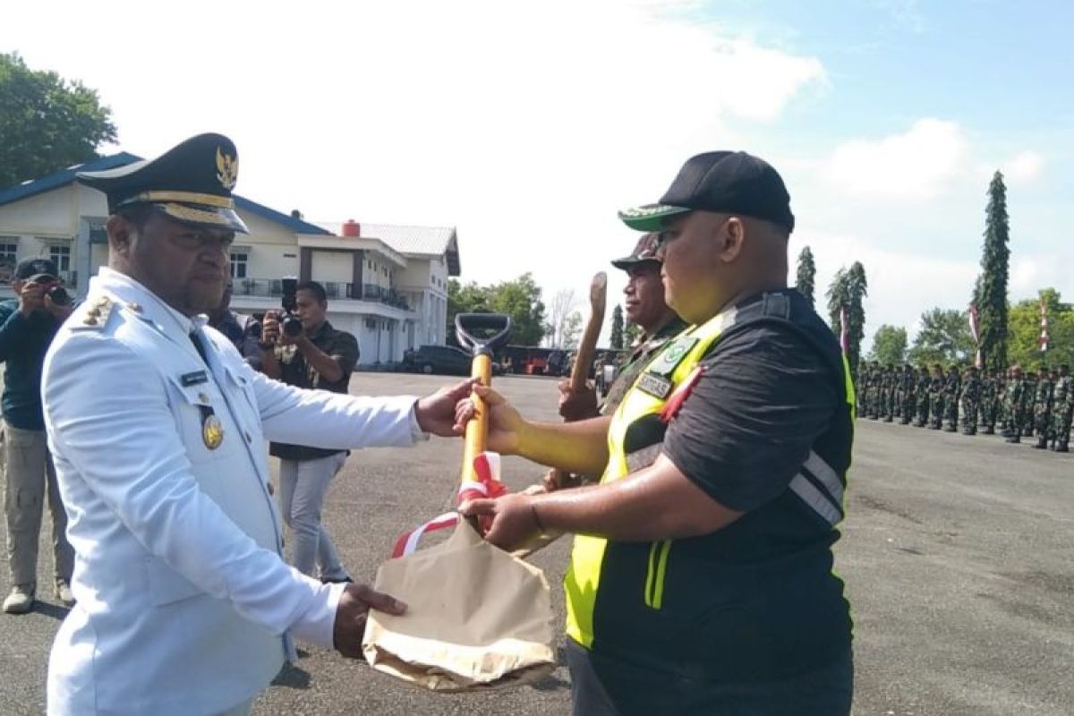 Kodim 1701 Jayapura bangun infrastruktur dasar di Kampung Bring