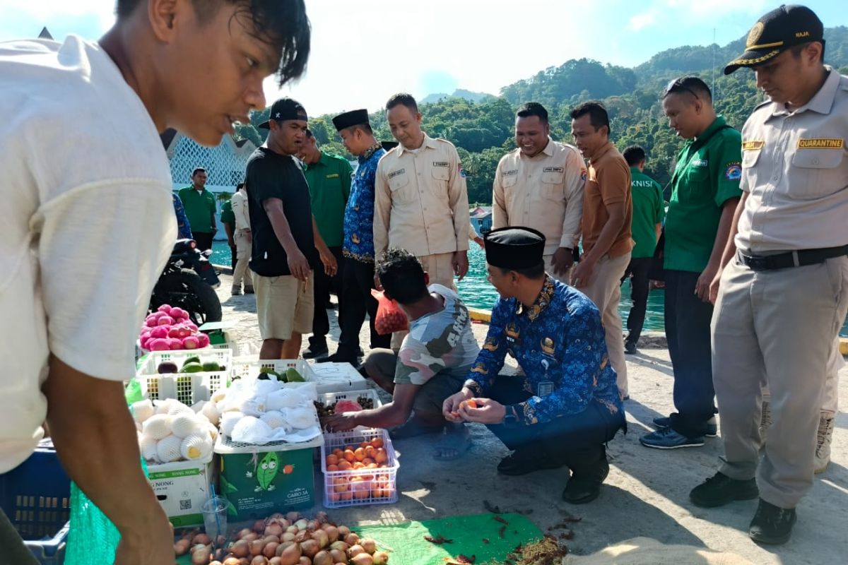 Pasar dadakan di PLBN Serasan bantu warga dapatkan sembako murah