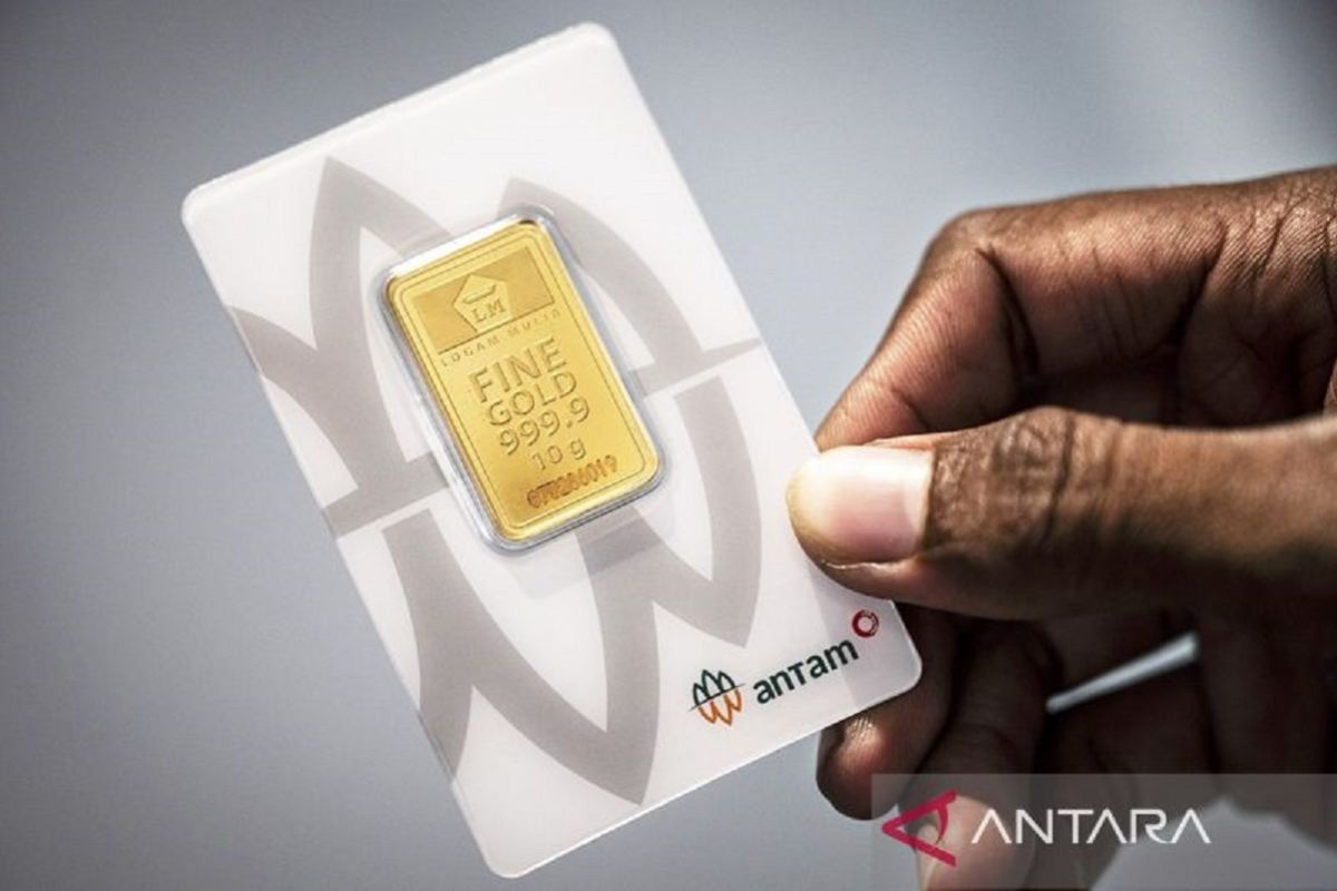 Harga emas Antam pada Rabu melonjak lagi, kini jadi Rp1,956 juta per gram