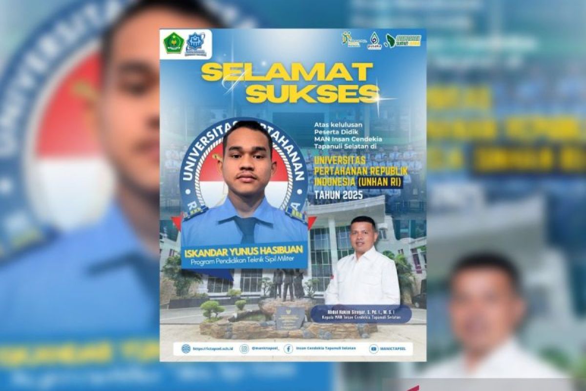 Siswa MAN IC Tapsel lolos seleksi masuk Universitas Pertahanan RI