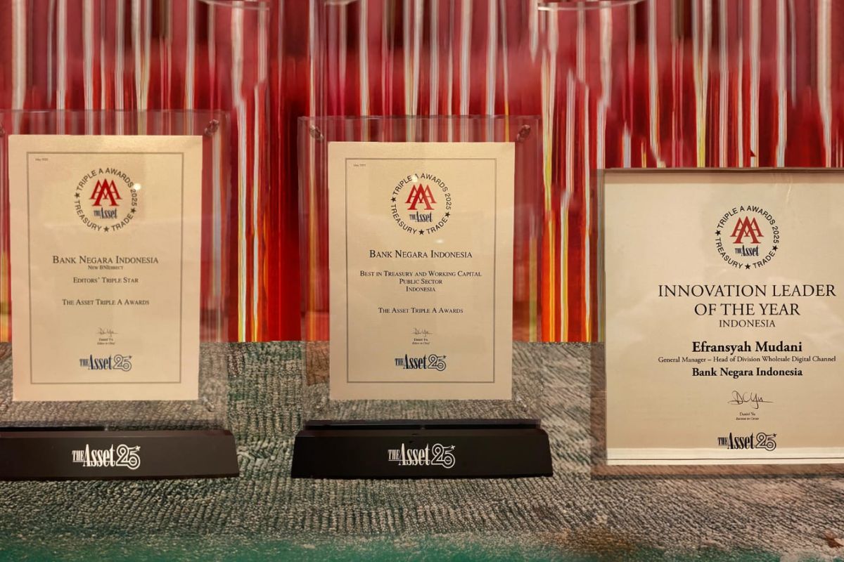BNI sabet tiga penghargaan dari ajang Triple A Treasurise Awards 2025