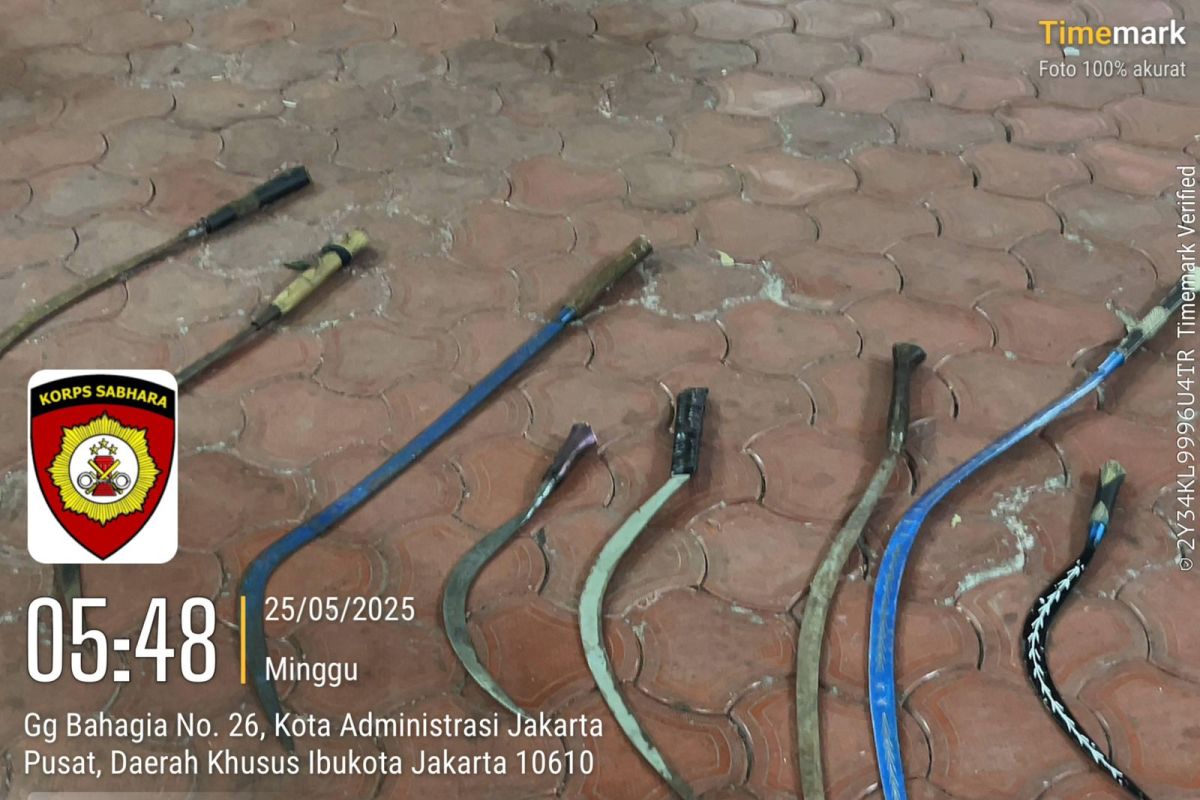 Polres Jakpus tangkap 12 remaja membawa celurit 