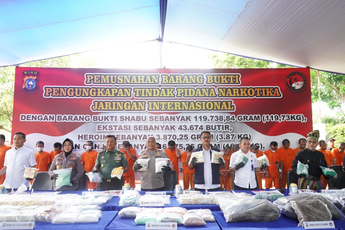 Narkoba senilai Rp133 miliar dimusnahkan polisi Pekanbaru