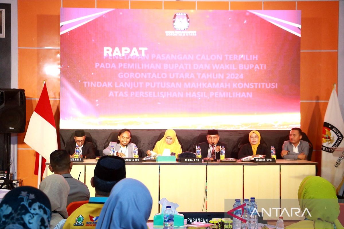 KPU Gorontalo Utara menetapkan paslon pemenang pilkada 2024