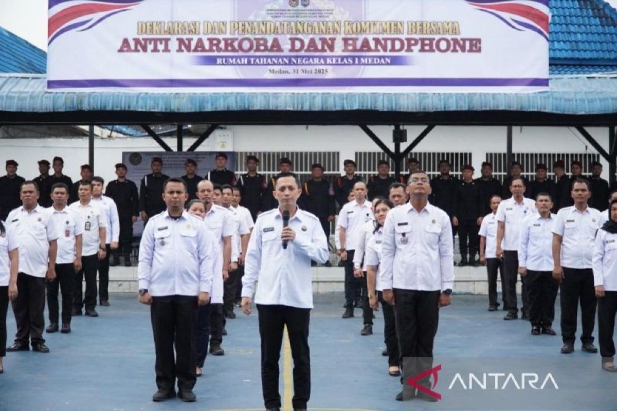 Rutan Kelas I Medan deklarasikan  komitmen bebas dari peredaran narkoba dan handphone