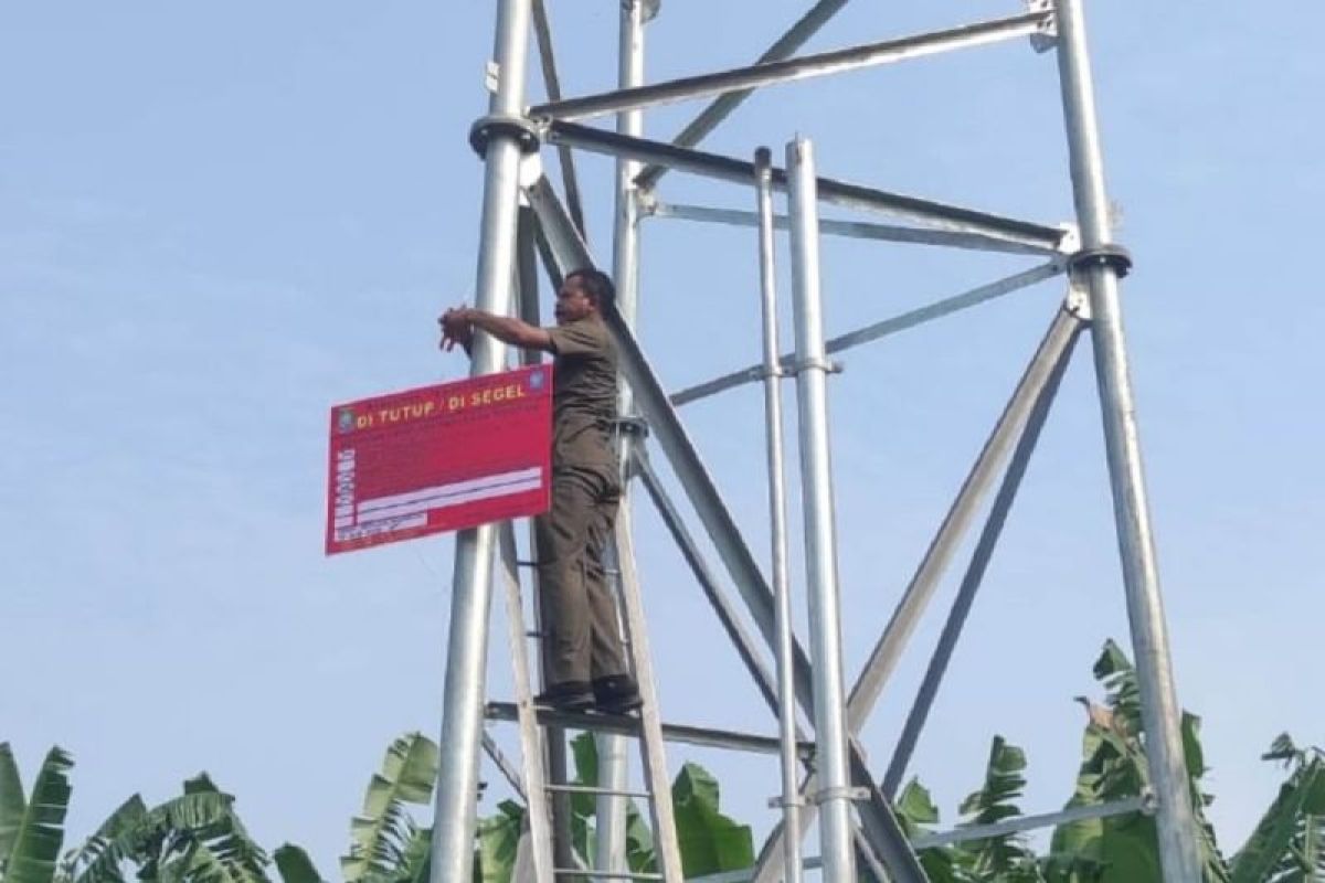 Satpol PP Kota Tangerang segel pembangunan BTS belum kantongi izin