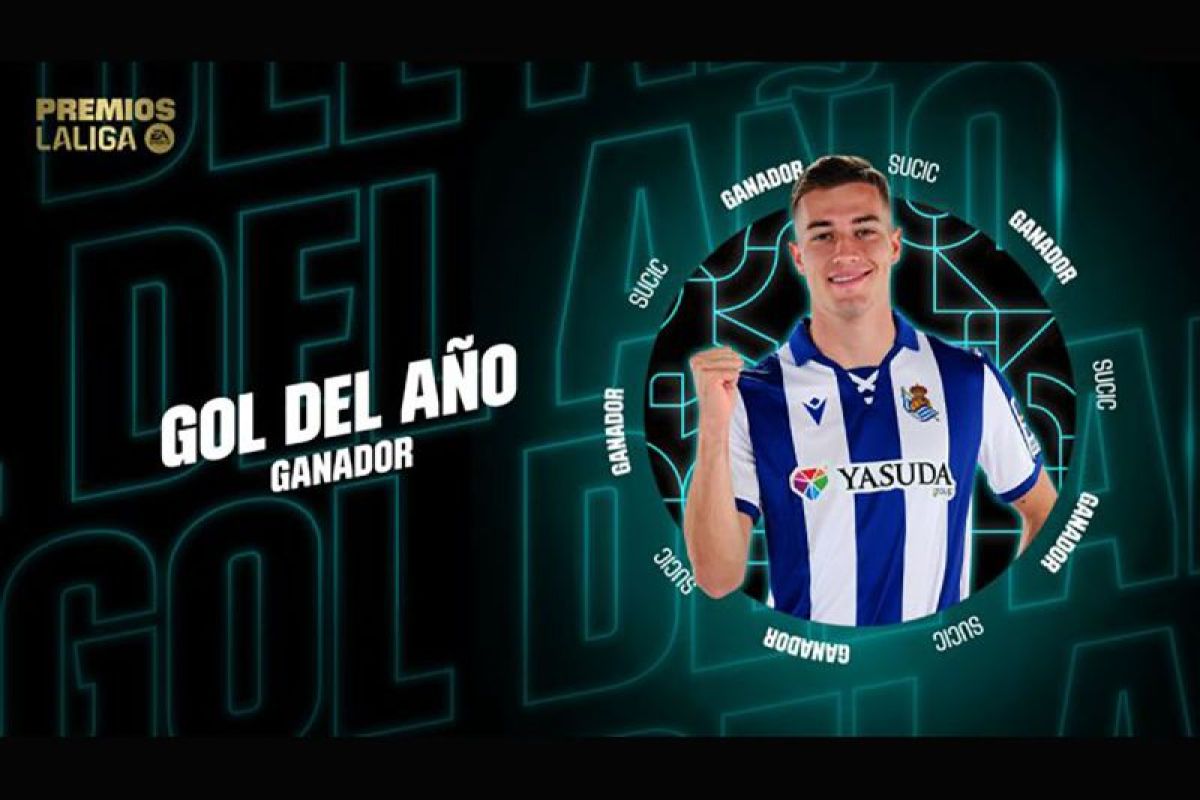 Pemain Sociedad Luca Sucic raih penghargaan gol terbaik LaLiga