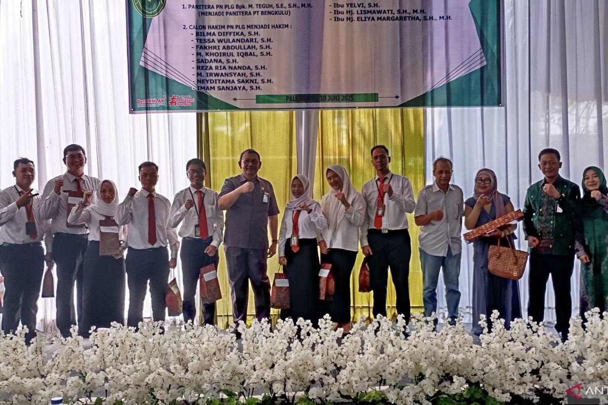 Sembilan calon hakim peserta pelatihan di PN Palembang bersiap dilantik, diingatkan agar jadi penegak hukum yang adil dan jujur