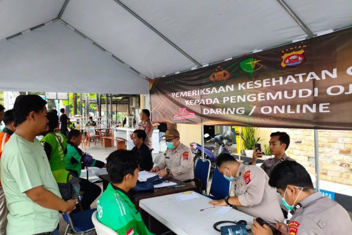 608 driver ojol dapat pengobatan gratis dari Polda Banten