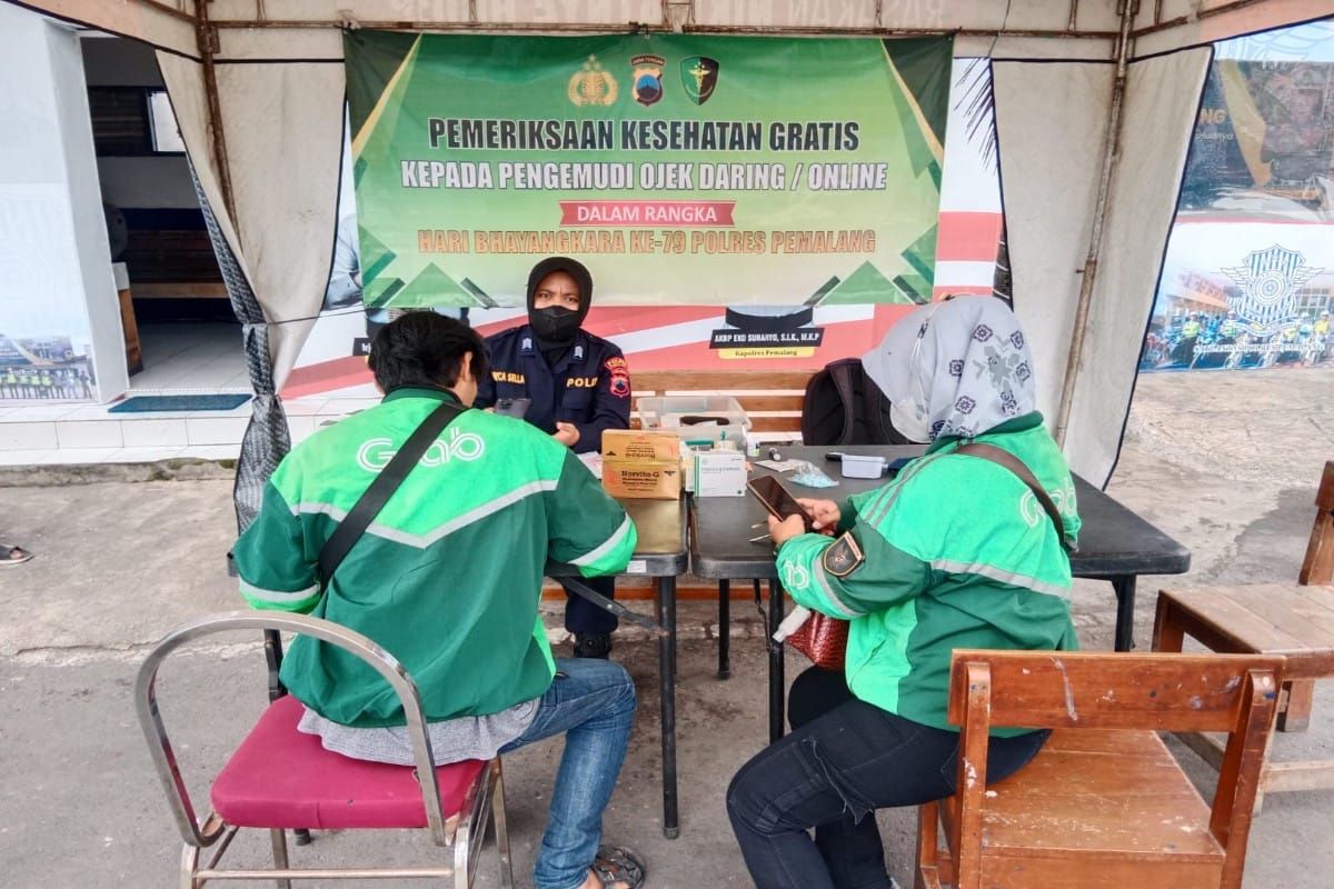 Polres  Pemalang buka layanan kesehatan gratis bagi pengemudi ojol