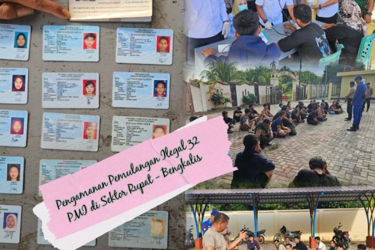 Kapal 32 PMI ilegal yang pulang dari Malaysia terombang-ambing di Bengkalis