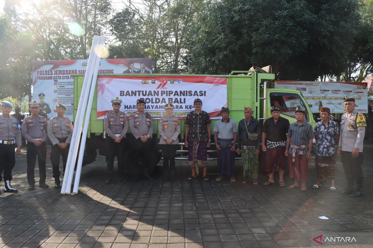 Polda Bali bangun jaringan pipa air untuk ratusan keluarga di Jembrana