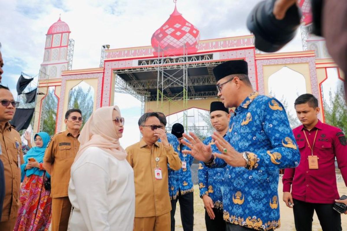 Bupati Bengkalis tinjau progres pembangunan astaka utama jelang MTQ Riau 2025