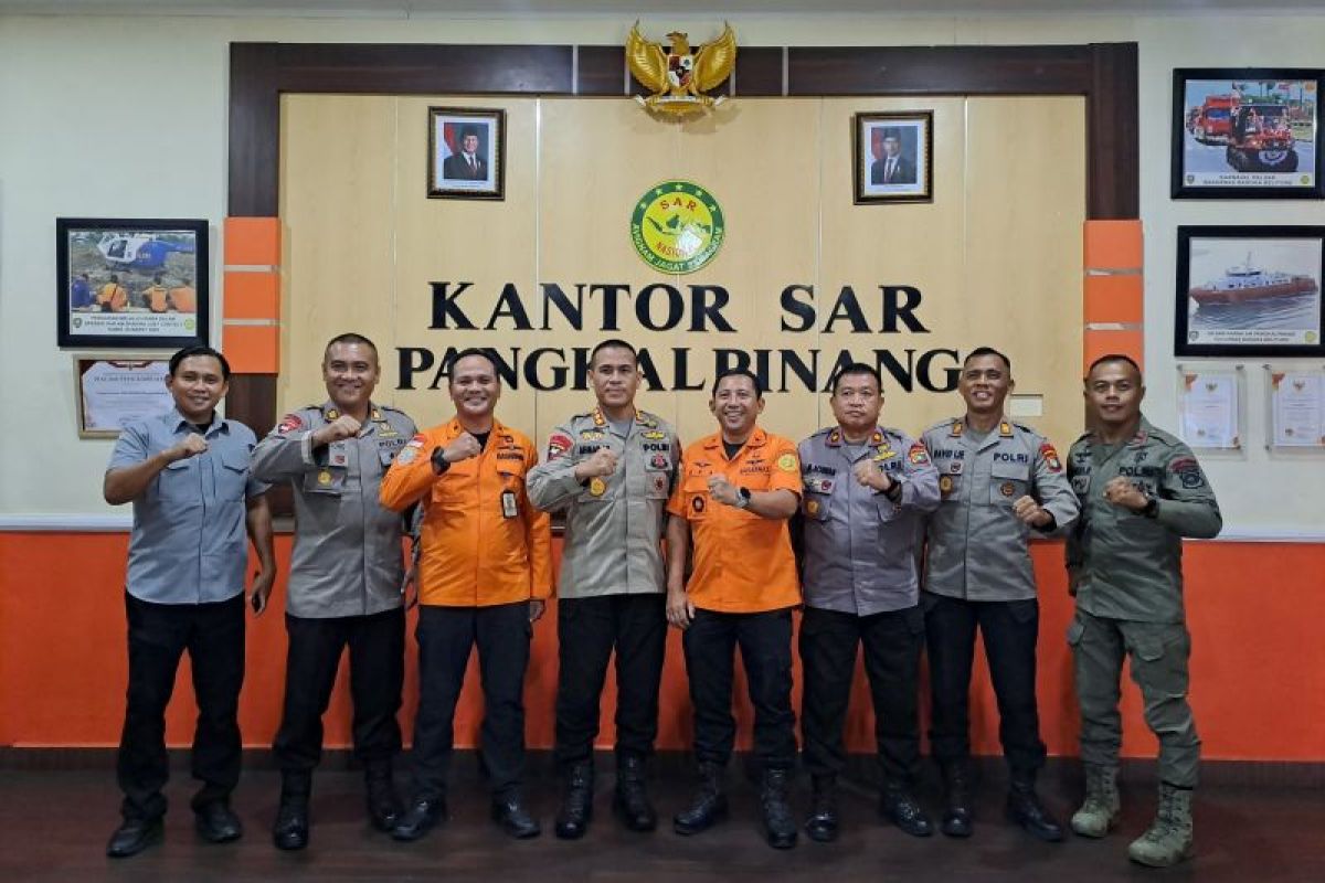 Dansat Brimob Polda Babel kunjungi Kansar Pangkalpinang perkuat sinergi operasi SAR