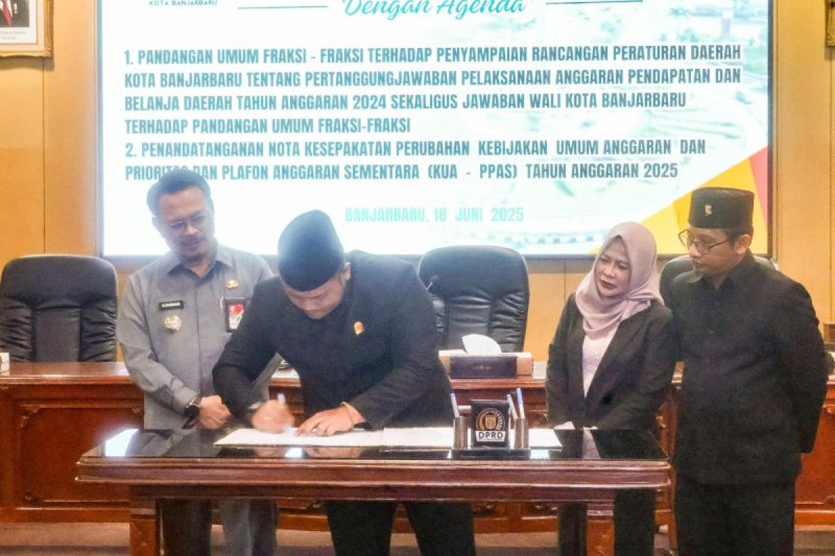 Rapat paripurna DPRD Banjarbaru sahkan Perda pertanggungjawaban pelaksanaan APBD 2024