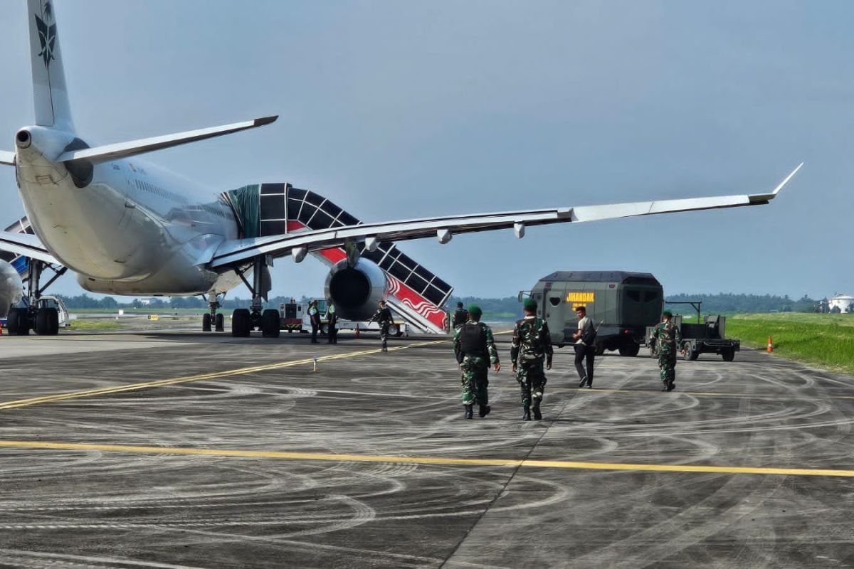 Pendaratan Darurat di Bandara Kualanamu akibat ancaman Bom kembali terjadi, TNI lakukan tindakan darurat