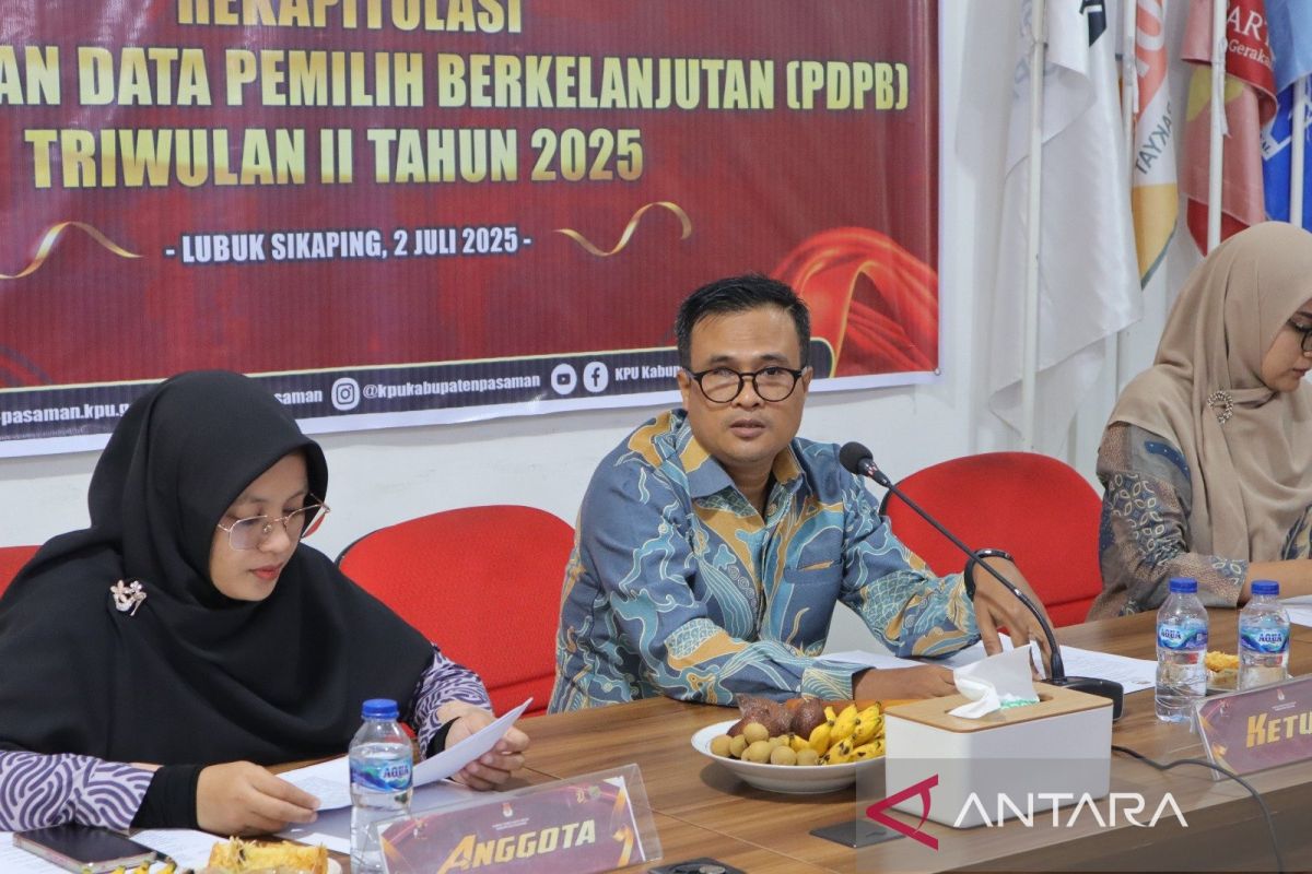 KPU Pasaman tetapkan PDPB triwulan II 219.895 pemilih
