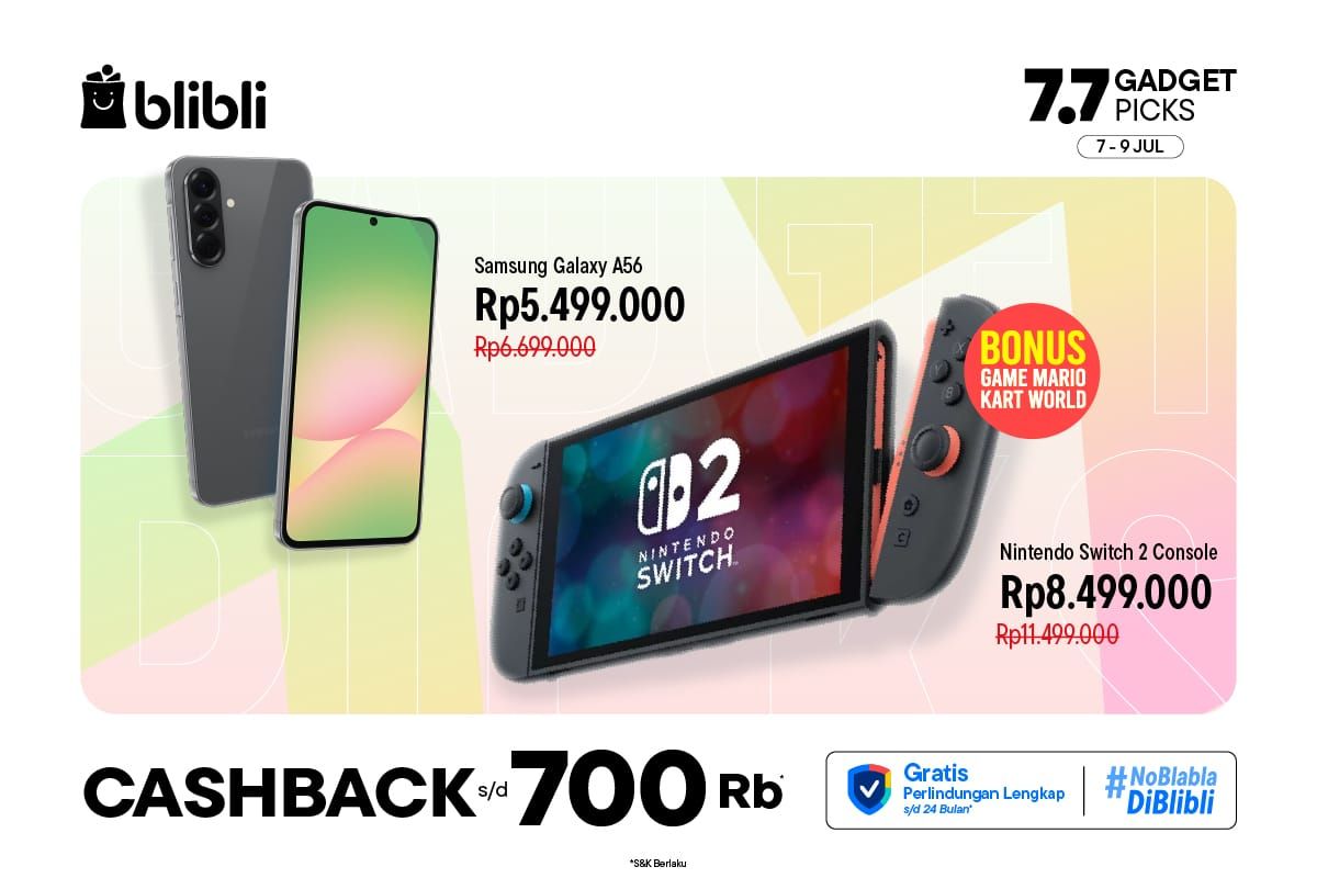 Blibli Double Day 7.7: belanja gadget sekolah dan kuliah, gratis perlindungan lengkap