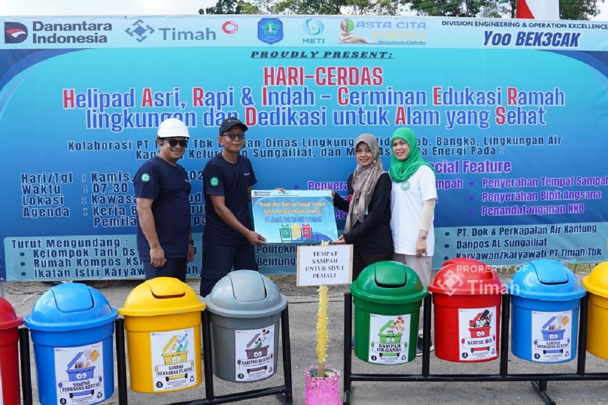 PT Timah edukasi siswa SDN 1 Pemali mengelola sampah