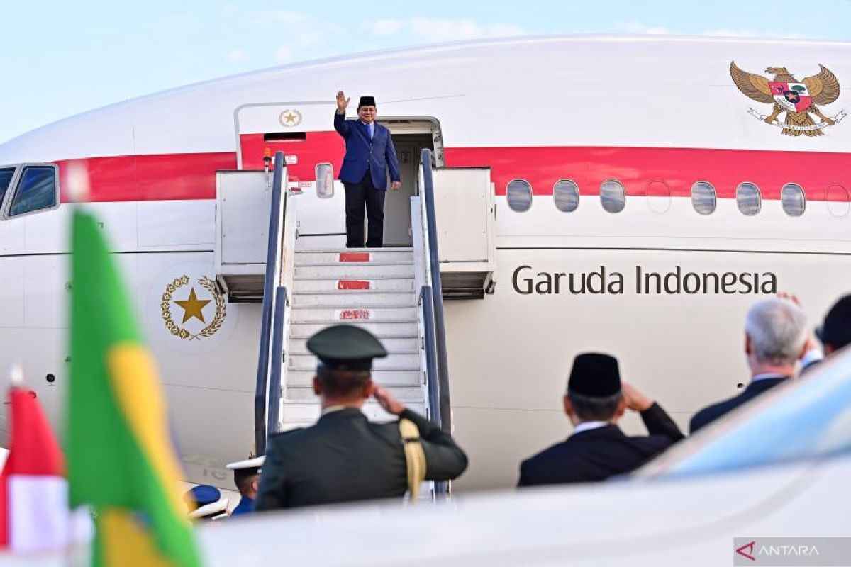 Presiden Prabowo tinggalkan Brasil via Lanud Brasilia