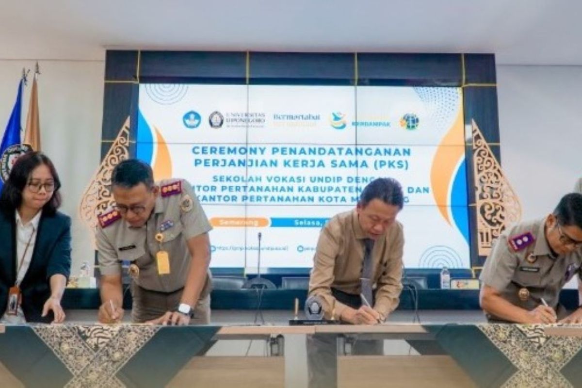 Sekolah Vokasi Undip jalin kemitraan dengan Kantor Pertanahan Magelang dan Demak