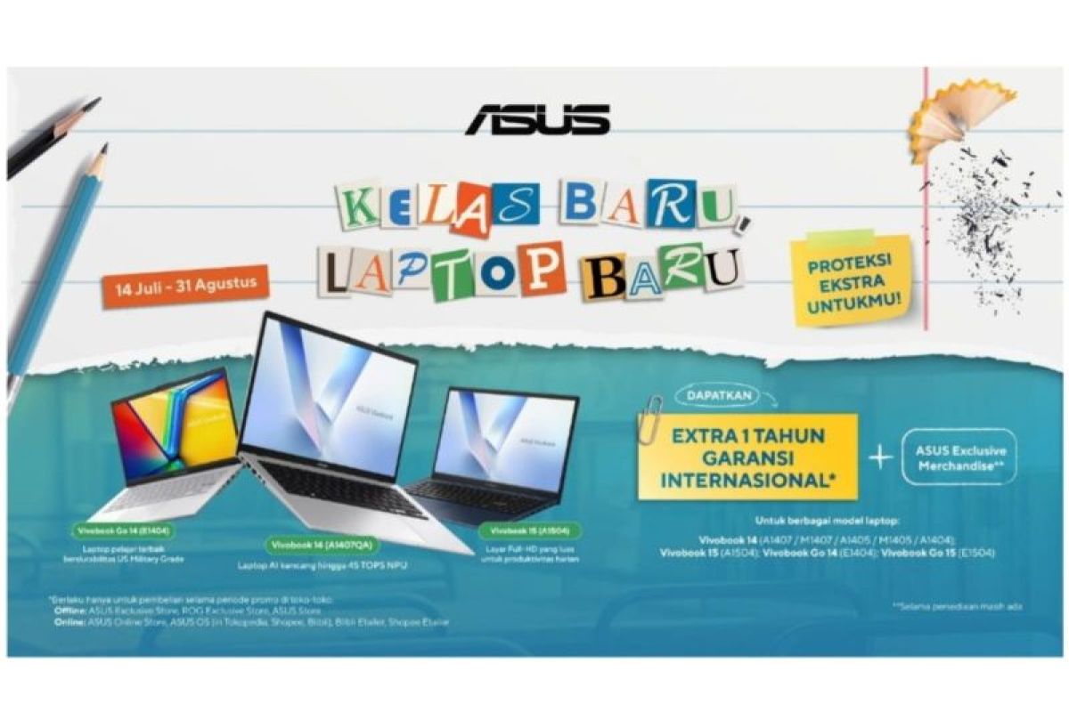 Promo Laptop ASUS, Dapatkan Tambahan 1 Tahun Garansi Internasional untuk Vivobook