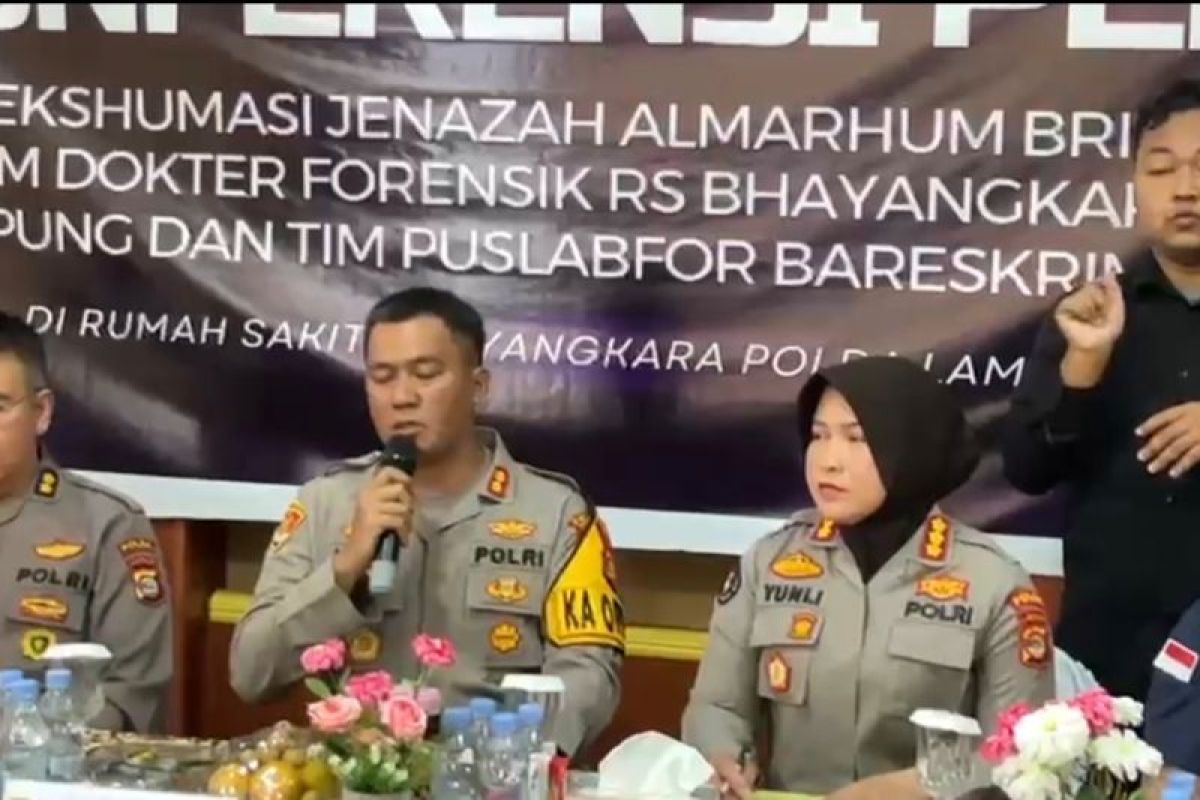 Polda Lampung paparkan hasil ekshumasi Brigpol EA, anggota Polres Way Kanan