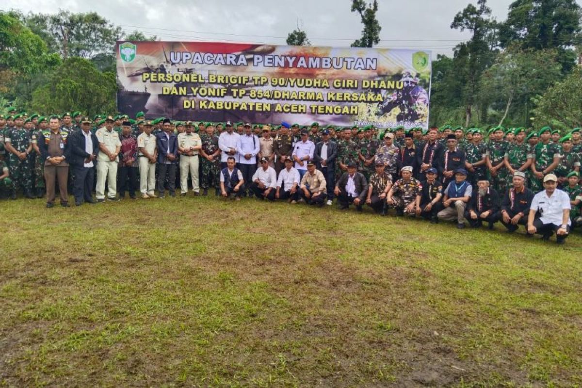 Pemkab Aceh Tengah sambut kedatangan prajurit Brigif 90 YGD dan Yonif TP 854 DK