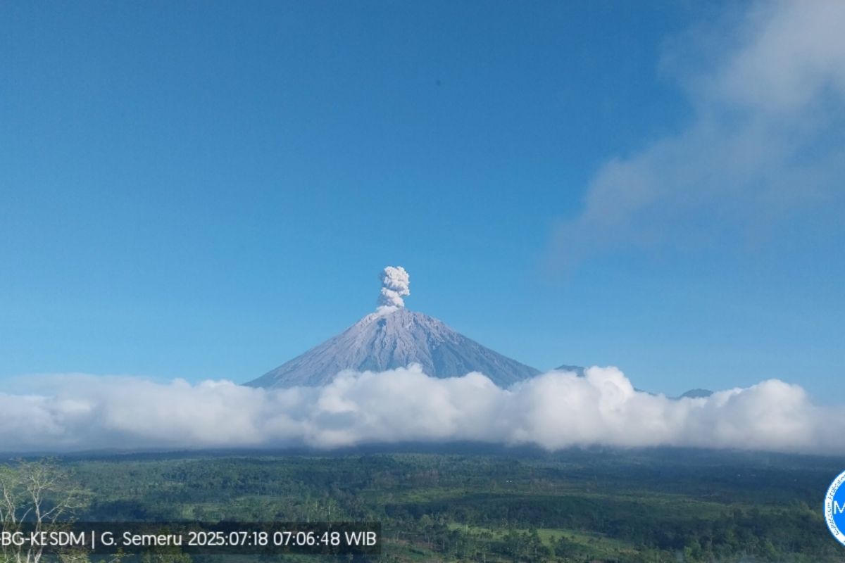 Mt Semeru erupts five times in a day, spews ash 700m into sky