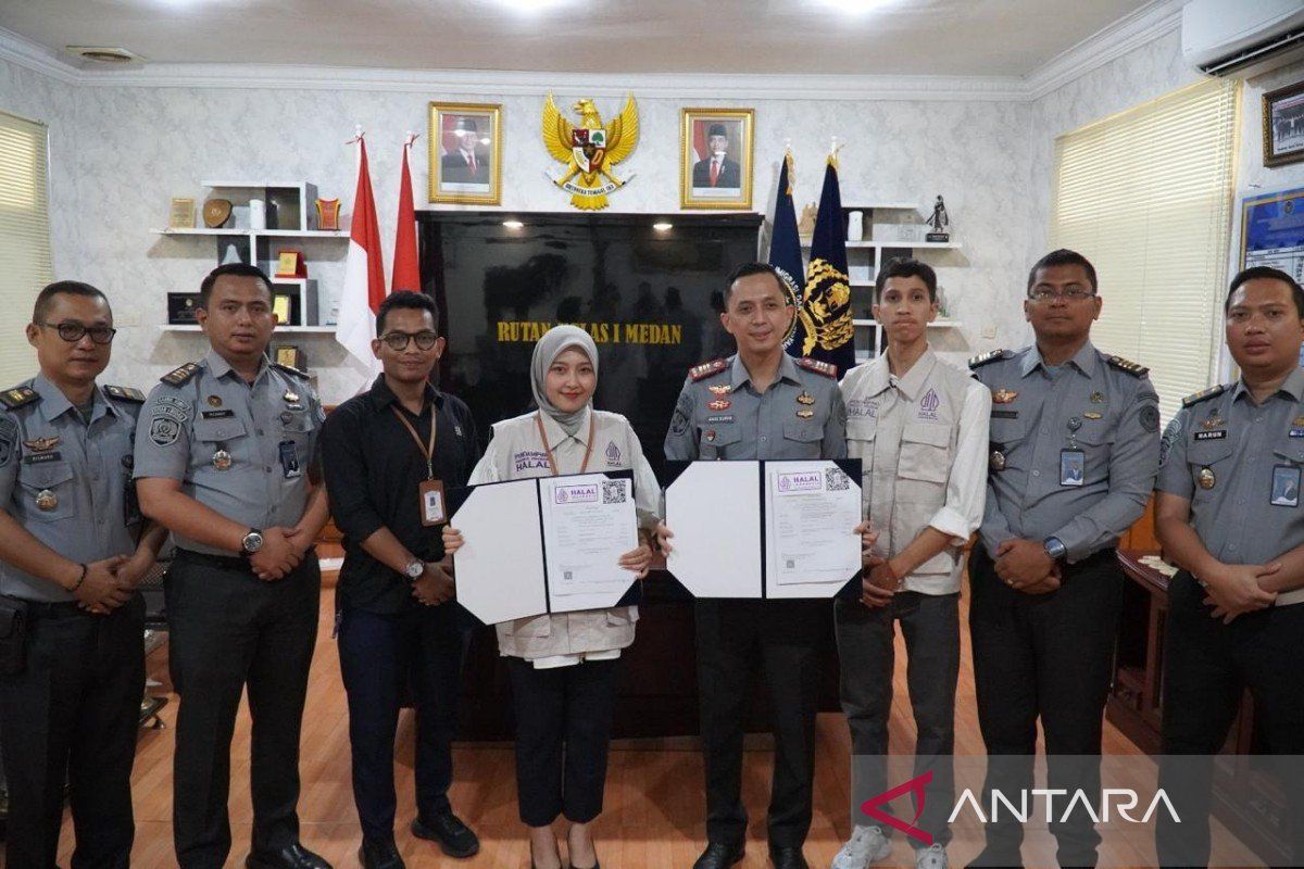 Rutan Kelas I Medan terima sertifikat halal dapur sehat dari Kemenag