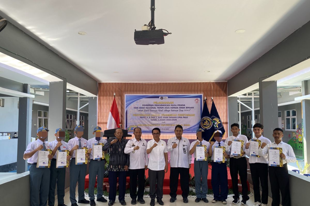 Ditjenpas Sulteng: 11 anak binaan dapat remisi pada Hari Anak Nasional