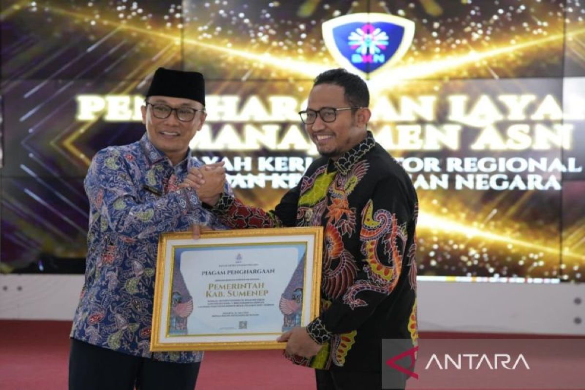 Pemkab Sumenep terima penghargaan BKN berkat layanan penetapan NIP