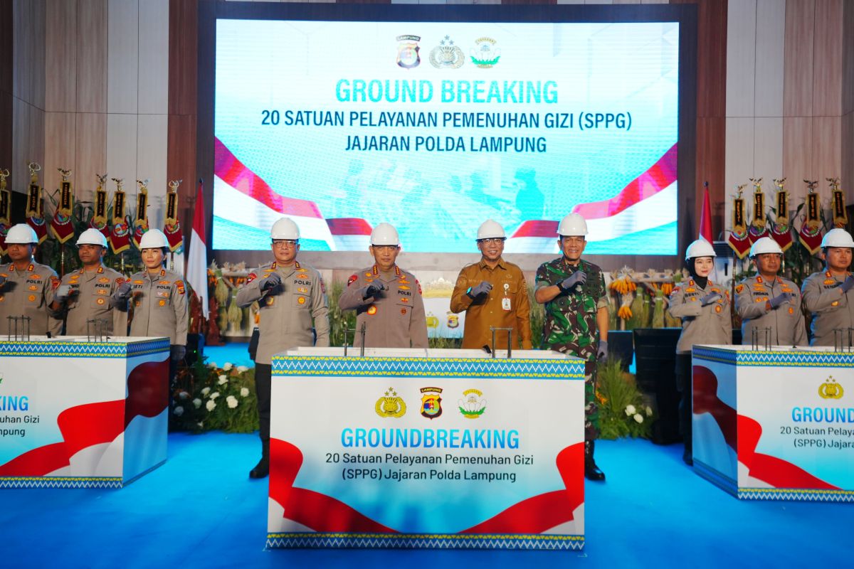 Kapolri "groundbreaking" 20 SPPG di Lampung guna dukung MBG