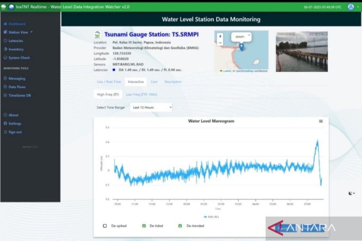 BMKG records 19cm tsunami wave at Sarmi Port, Papua