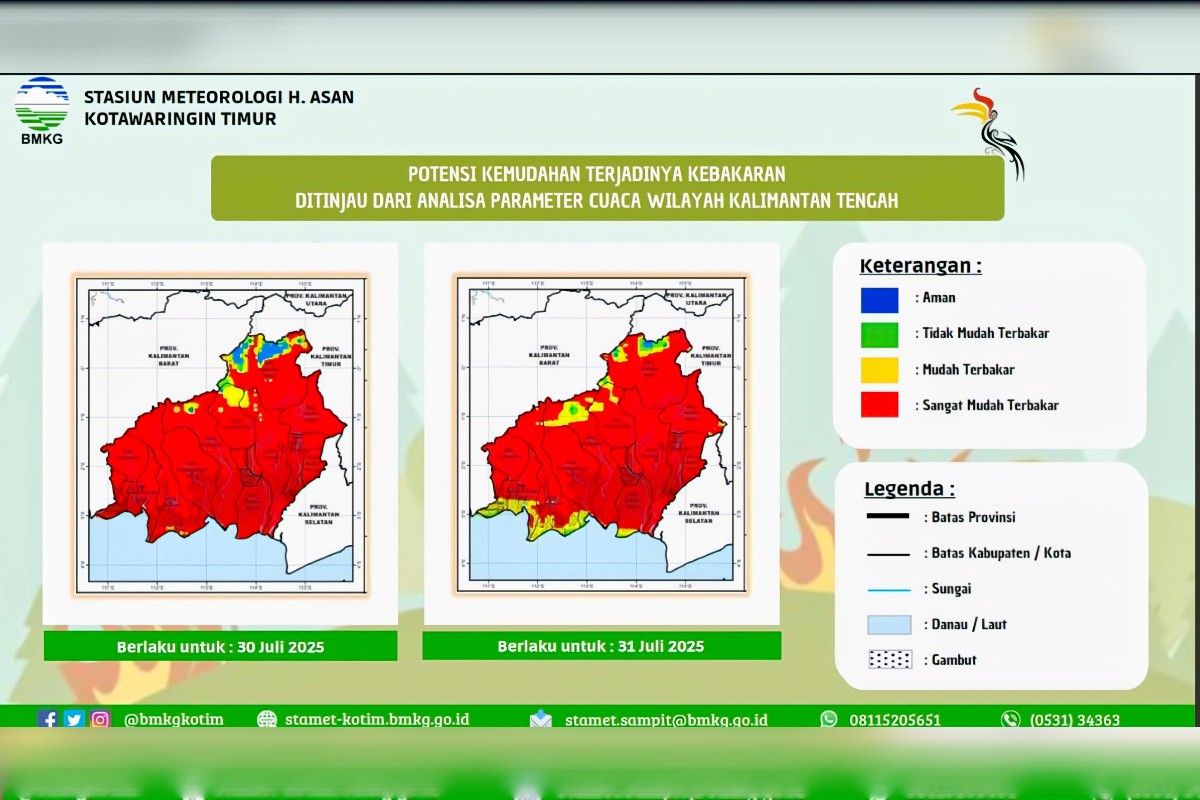 Kotim district declares 90-day alert amid surge in wildfires