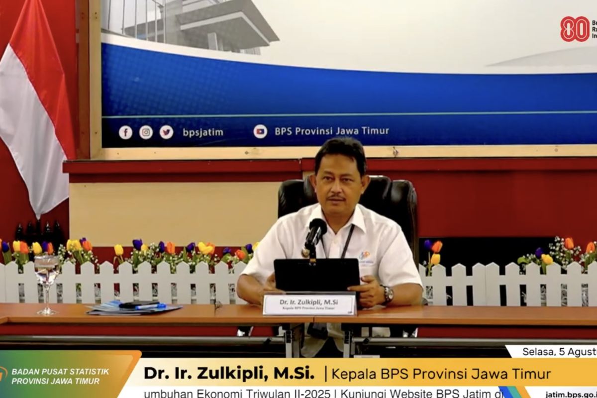 BPS catat ekonomi Jatim tumbuh 5,23 persen pada triwulan II 2025
