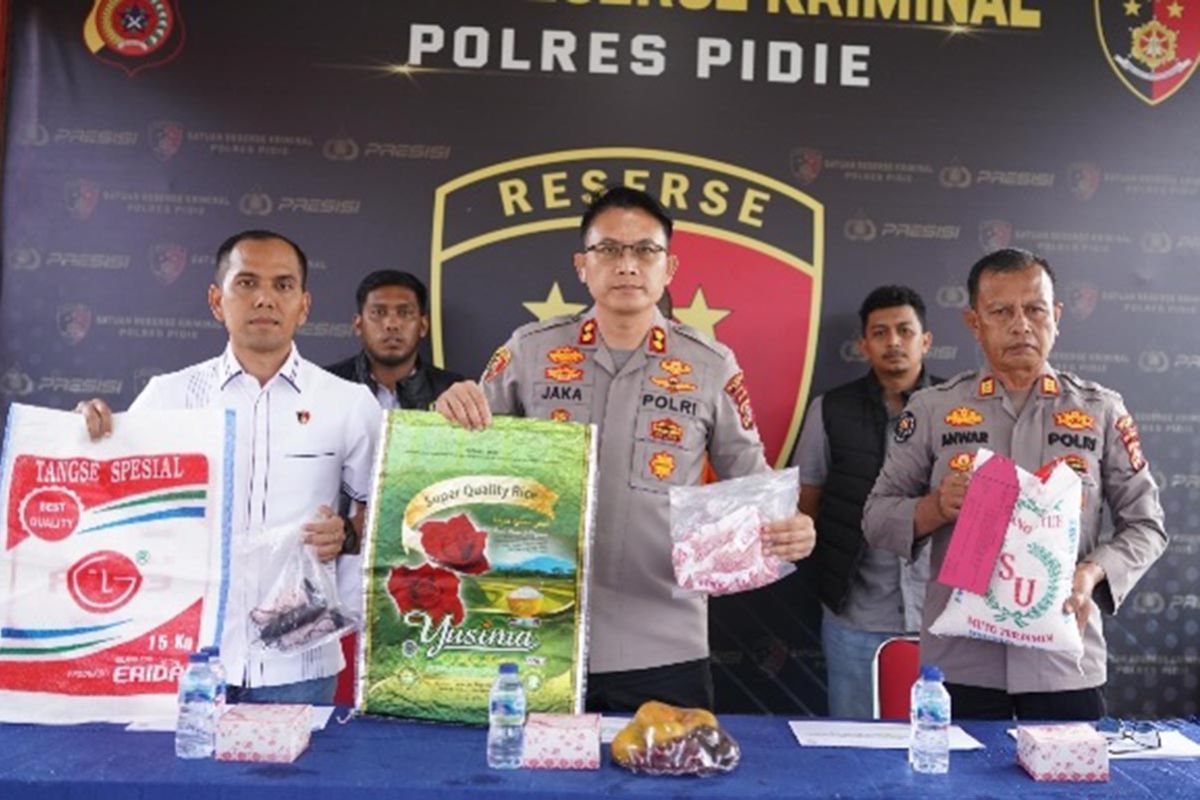 Polres Pidie gagalkan peredaran beras oplosan beras