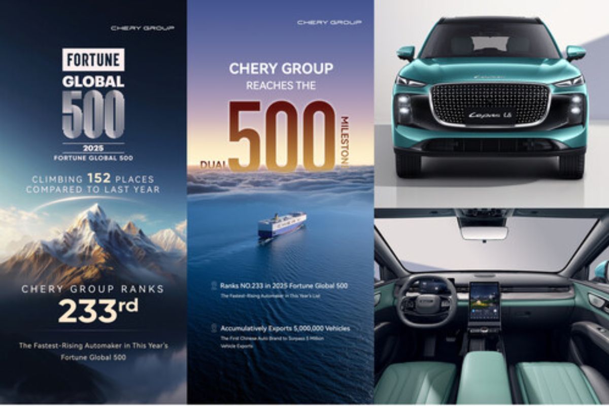 Chery Group Jadi Produsen Mobil dengan Kenaikan Peringkat Terpesat dalam Daftar "Fortune Global 500", Topang Pertumbuhan Global LEPAS
