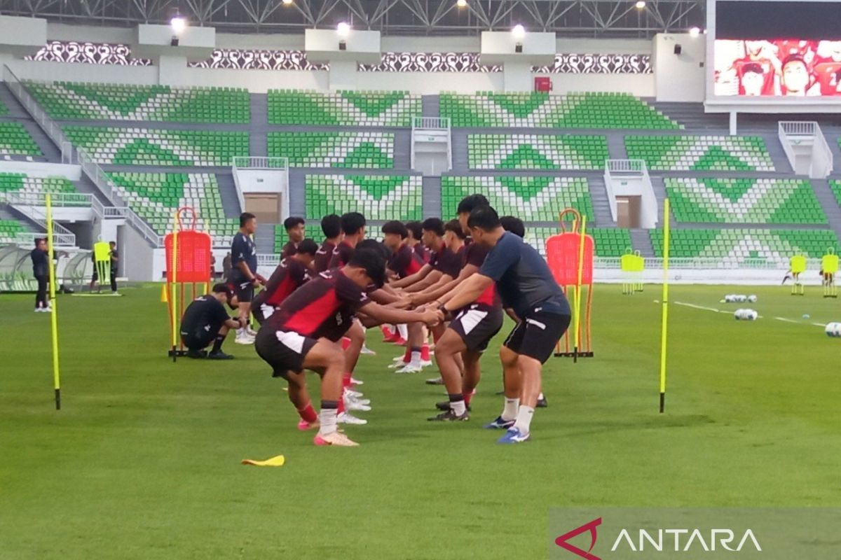 Indonesia U17 latihan perdana di Stadion Utama Sumut