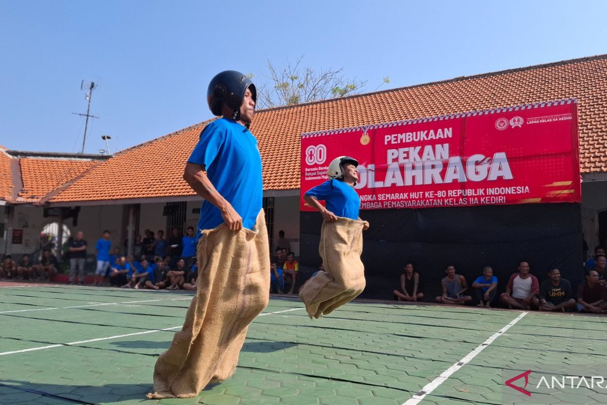 Lapas Kediri libatkan WBP pada pekan olahraga peringati HUT Ke-80 RI