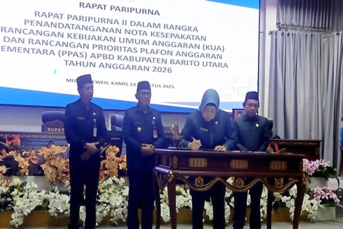 DPRD dan Pemkab Barut teken nota kesepakatan KUA-PPAS APBD 2026