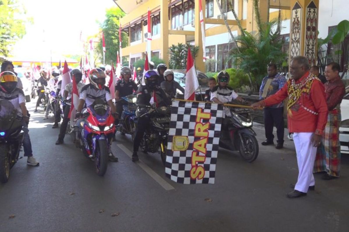 200 kendaraan bermotor konvoi Merah Putih di Kota Jayapura