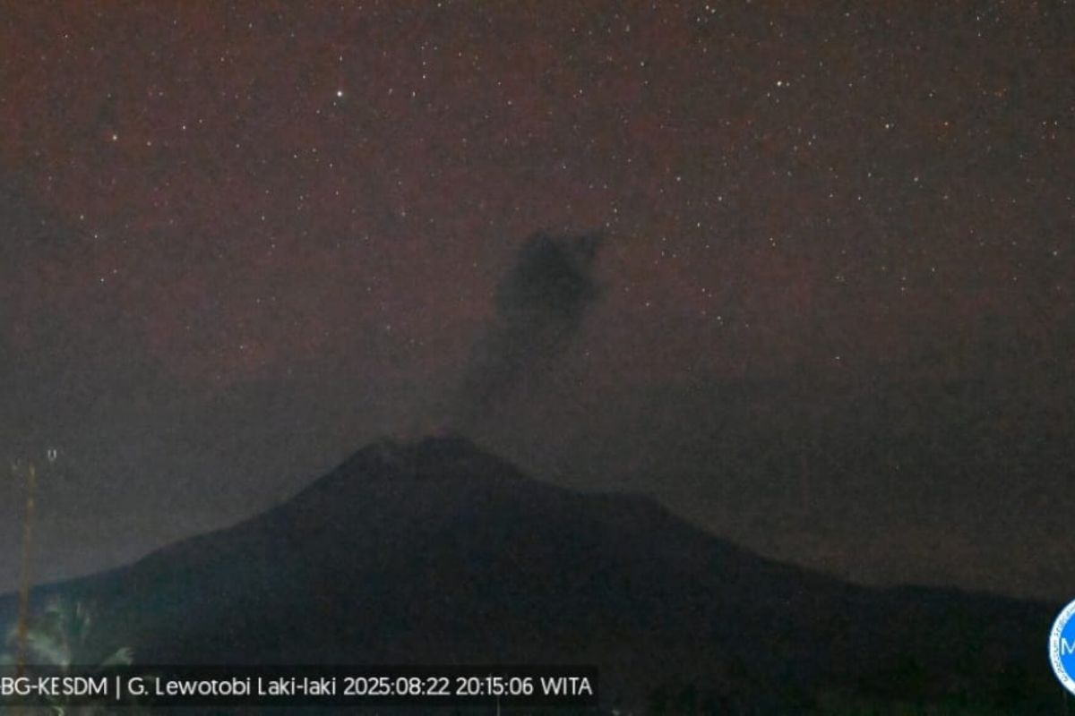 Gunung Lewotobi Laki-laki tiga kali erupsi pada Jumat malam