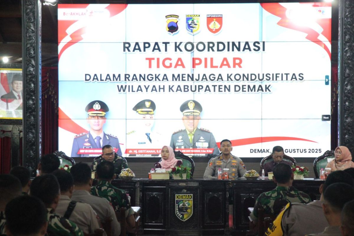 Polres Demak gelar rakor tiga pilar perkuat sinergi jaga Kamtibmas