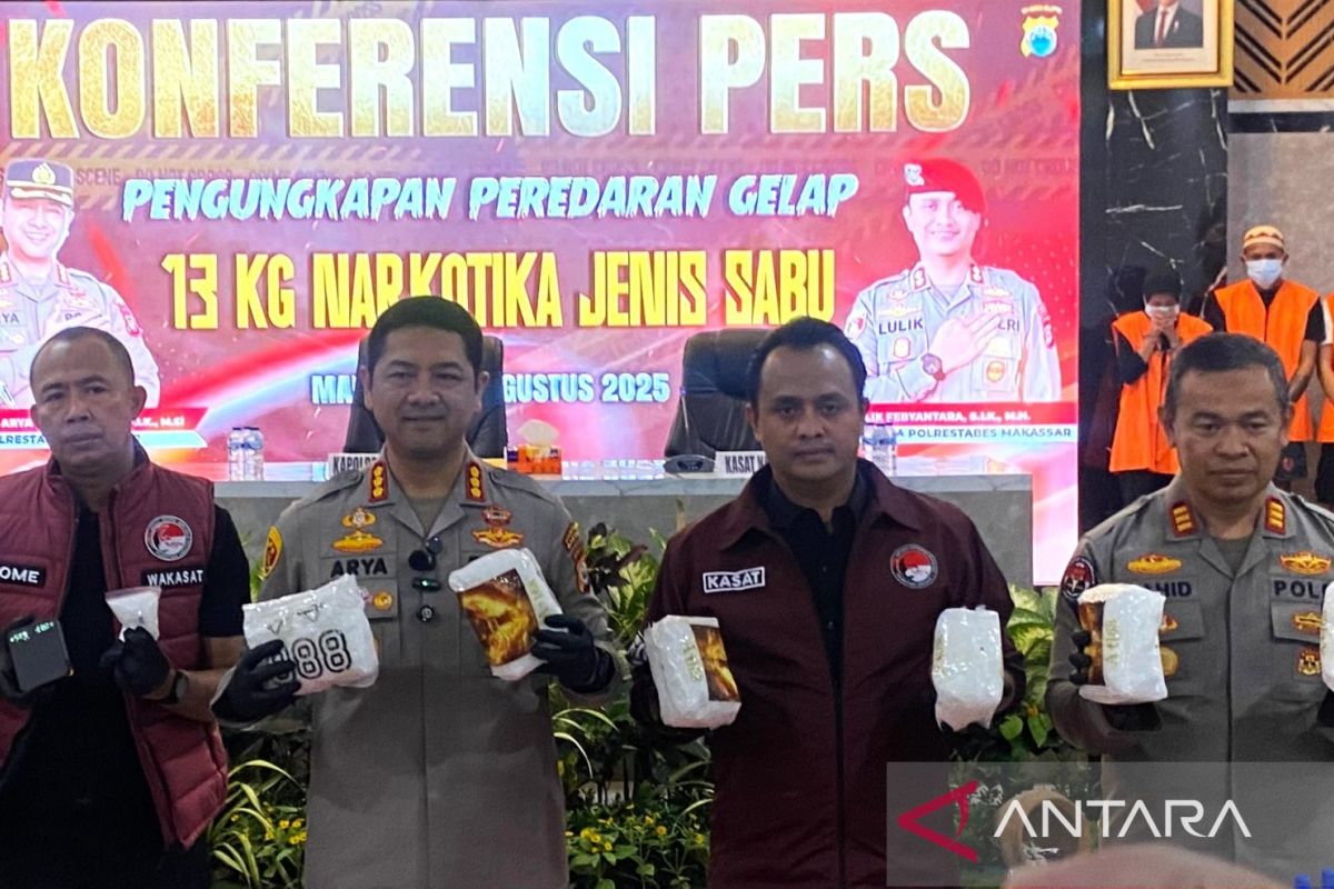 Polrestabes Makassar kembali ungkap peredaran 13,3 kilogram sabu