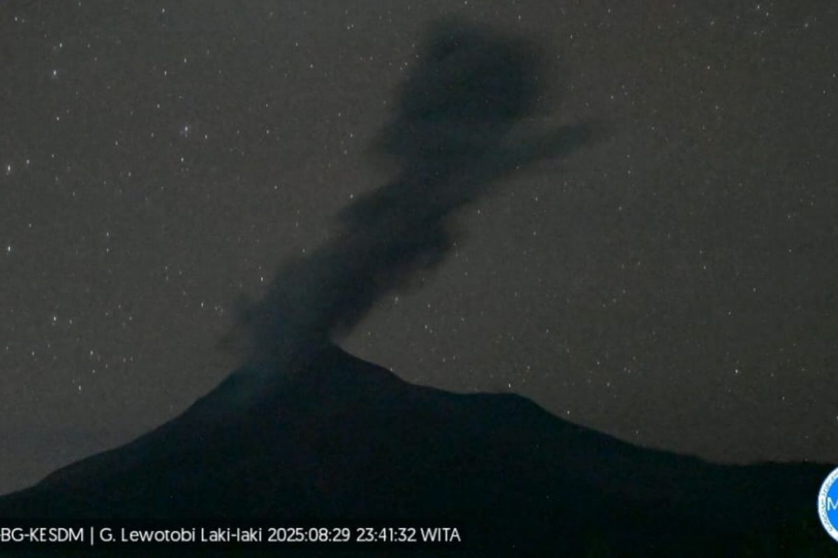Mount Lewotobi Laki-laki in East Flores erupts three times 
