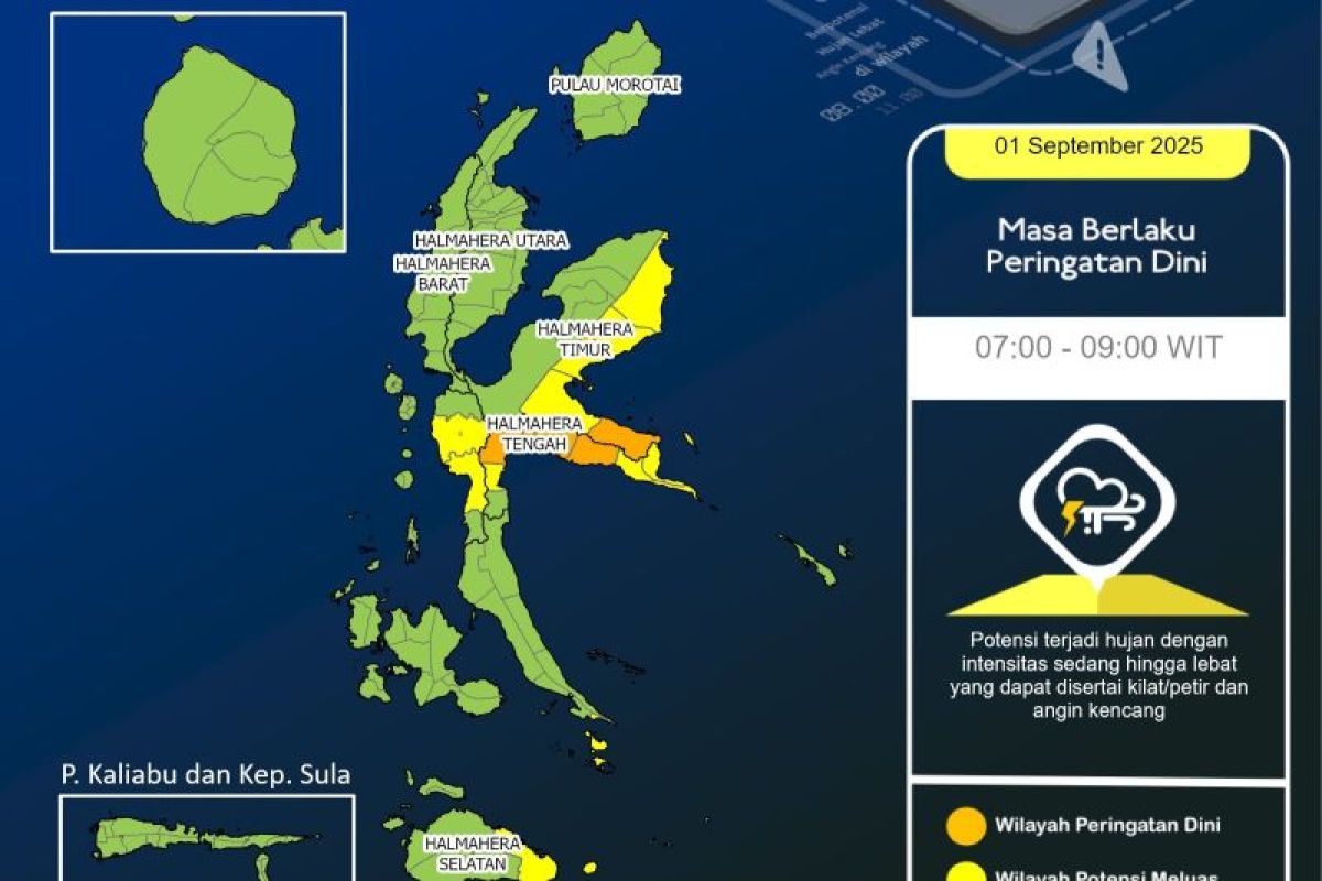 BMKG imbau waspada cuaca ekstrem di Maluku Utara