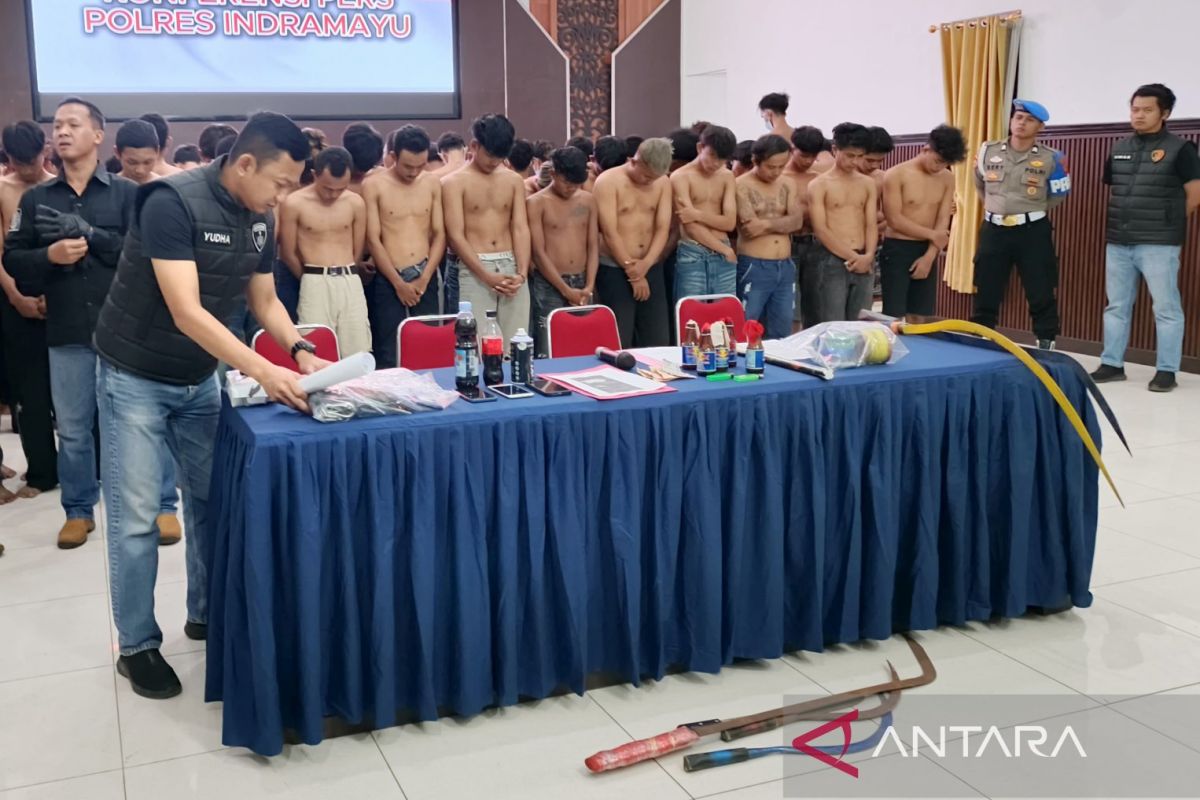 Polres Indramayu amankan 58 orang diduga perusuh saat patroli gabungan