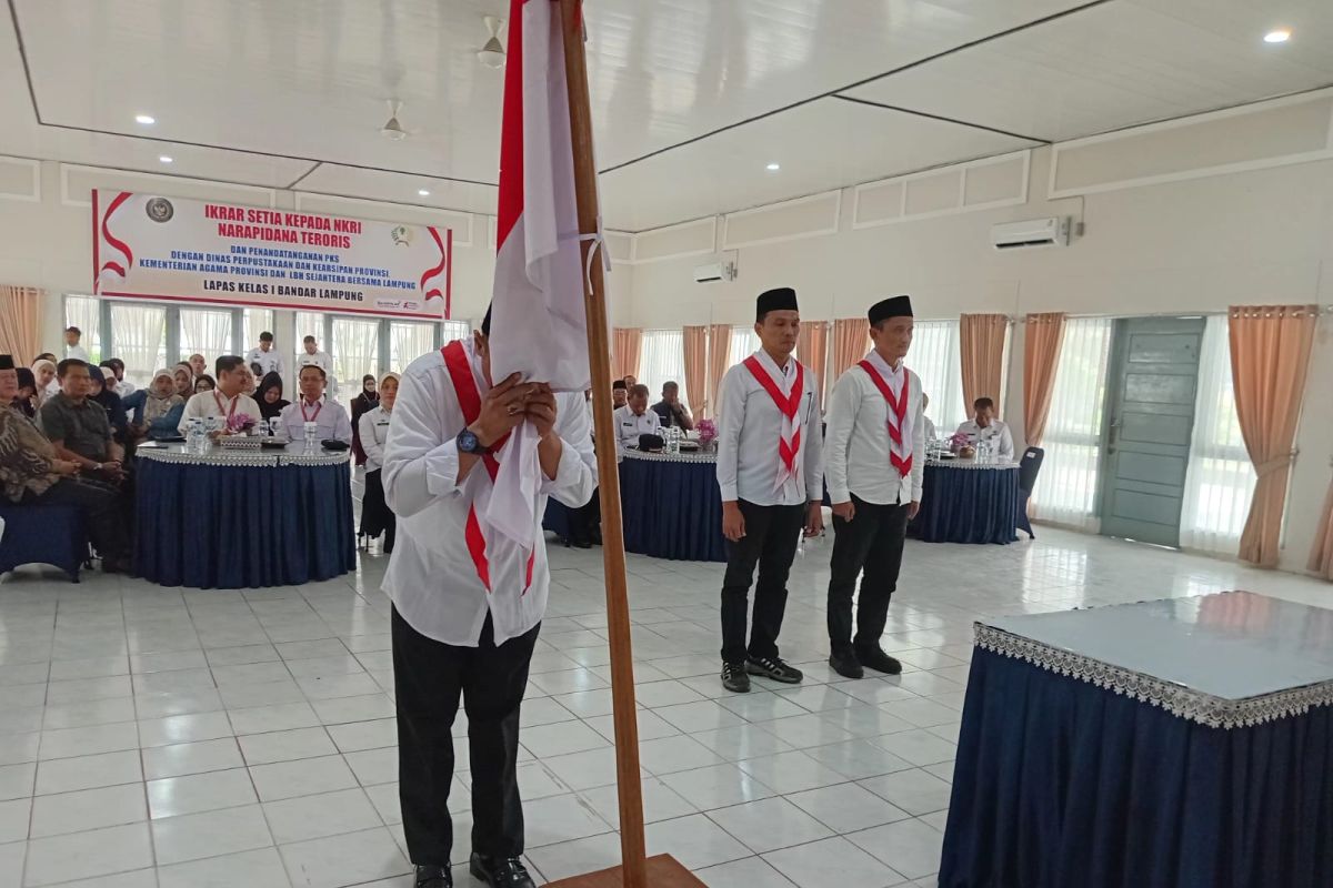 Tiga napiter Lapas Rajabasa ucapkan ikrar NKRI
