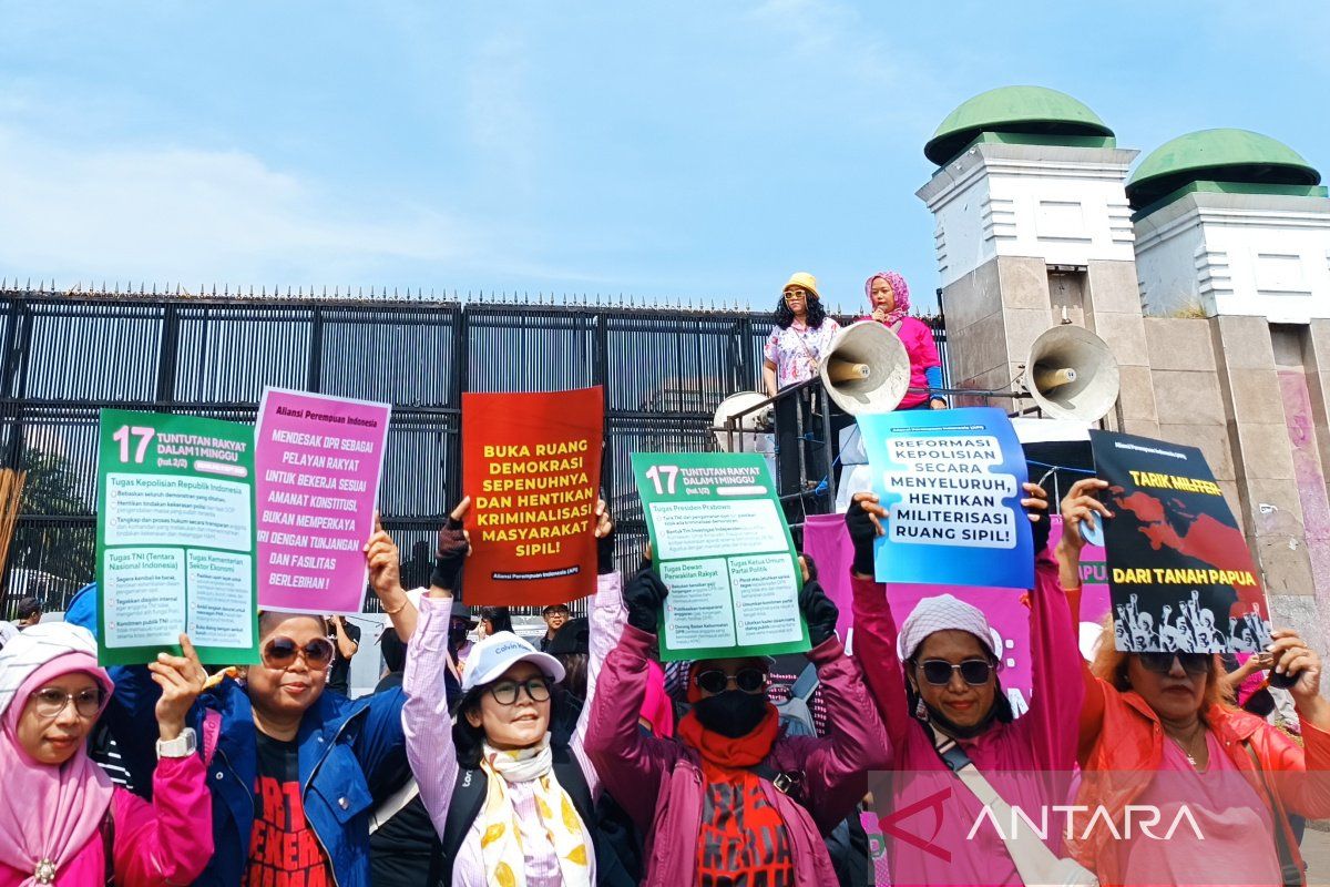 Aliansi Perempuan Indonesia gelar unjuk rasa di depan Gedung DPR